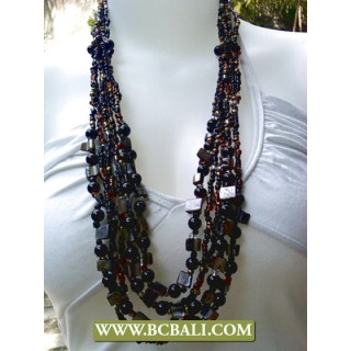 Black Necklaces Beads Layer